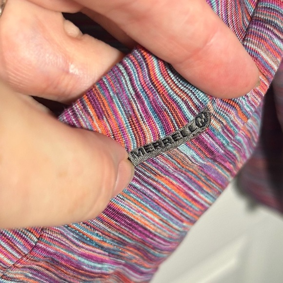 Merrell Select Wick Striped 1/4 Zip Long Sleeve Top Large Performance Purple - Picture 8 of 15